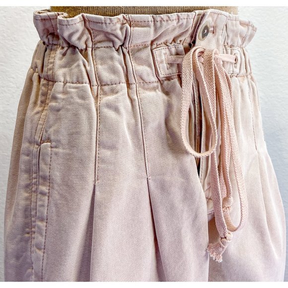 *NEW* Free People Blush High Rise Pleated Paperbag Tapered Leg Multipocket Pants - Picture 8 of 12